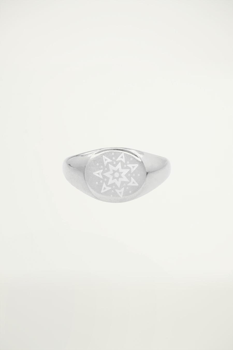 My Jewellery Zegelring met gegraveerde zon female Goud/Zilver one size