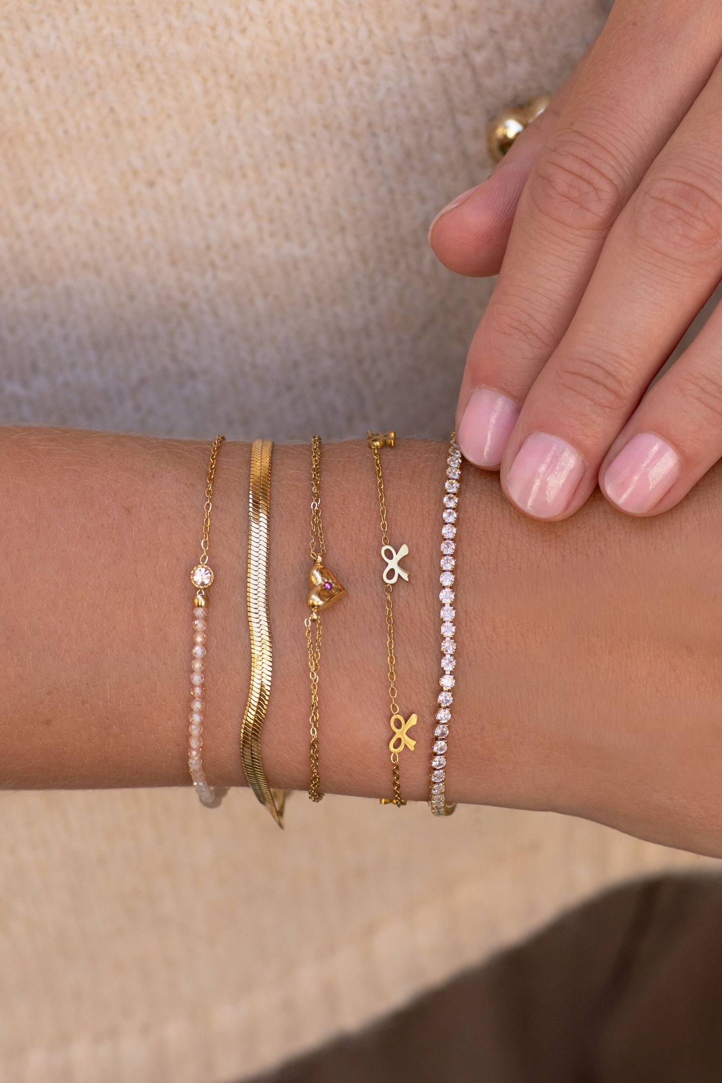 Minimalist double bracelet with birthstone | My Jewellery