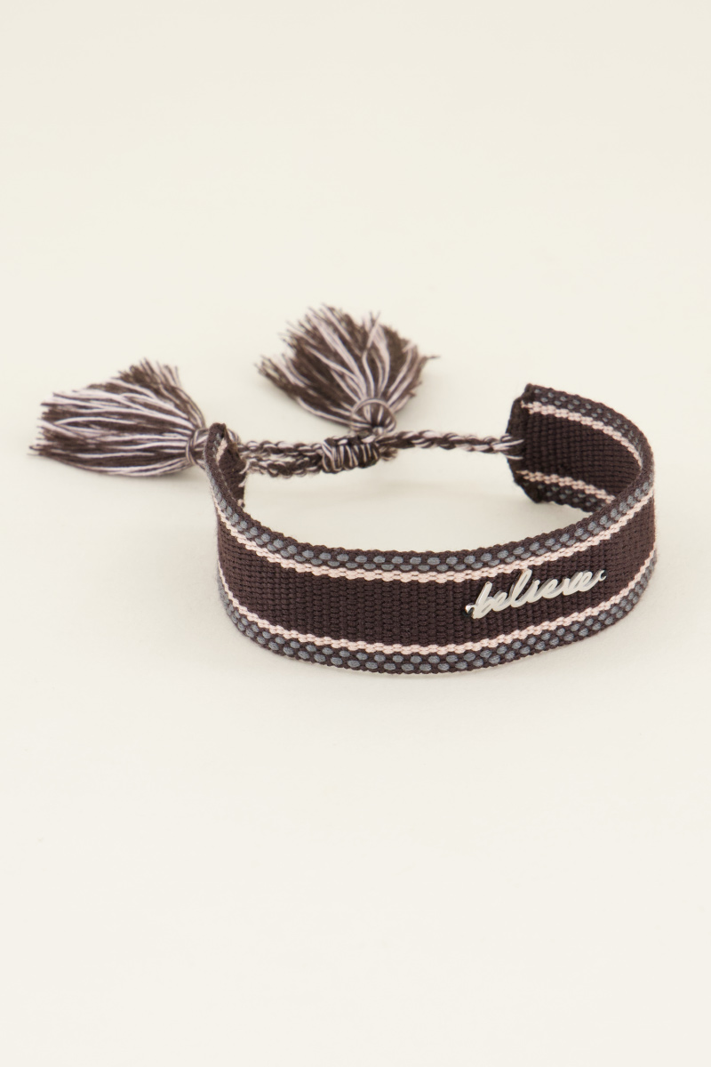 Braunes Boho-Armband Believe