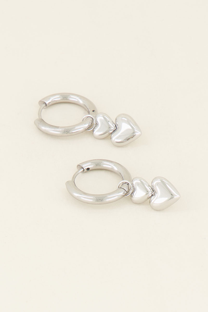 Oorringen dubbel hartje | My Jewellery