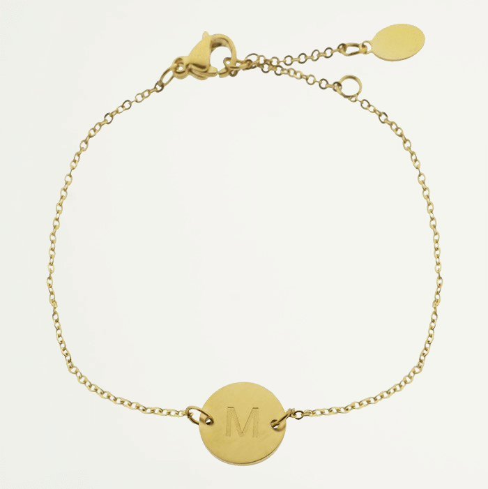 My Jewellery Gold Initial Coin Bracelet - A-Z female Goud one size