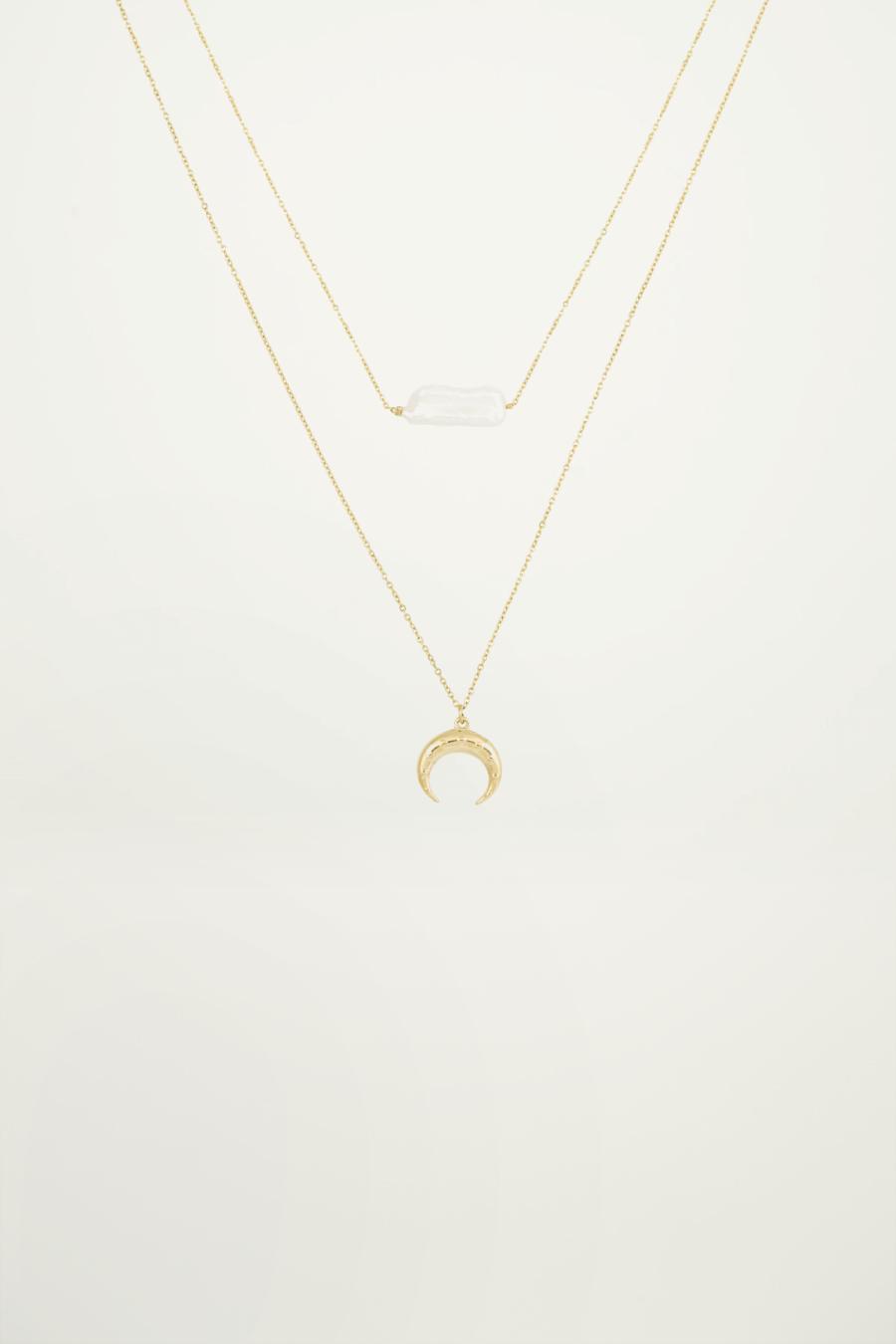 My Jewellery Dubbele ketting parel&maan female Goud/Zilver one size