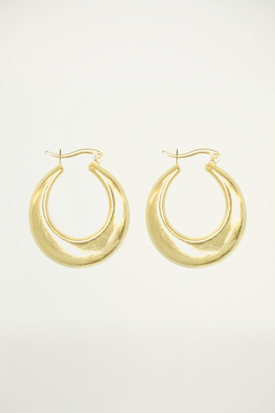 My Jewellery Grote 70's oorringen mat female Goud/Zilver one size