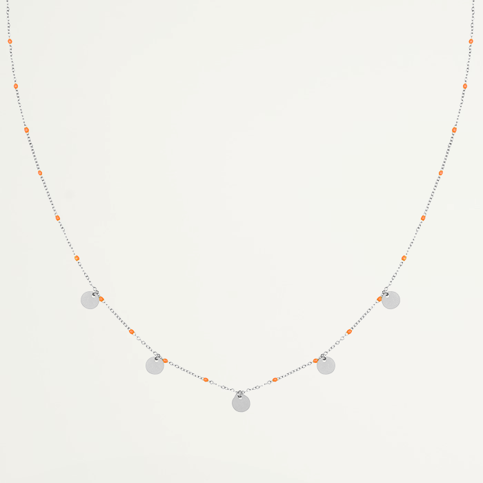 My Jewellery Oranje ketting kralen munten female Oranje/Zilver one size