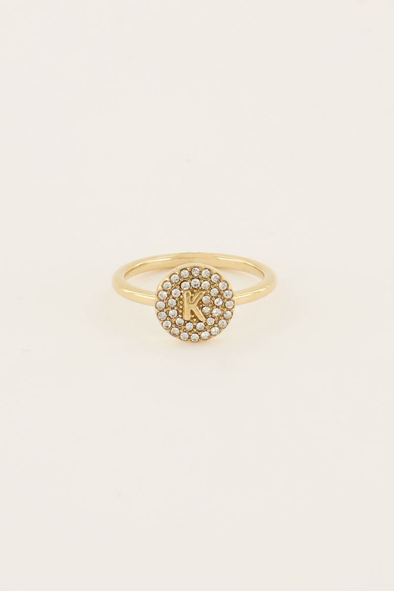 My jewellery Initial Ring Met Strass