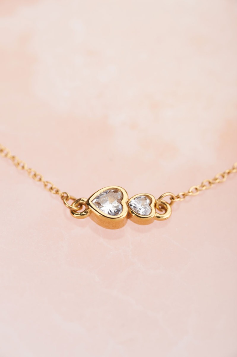 Armband dubbel strass hartje | My Jewellery