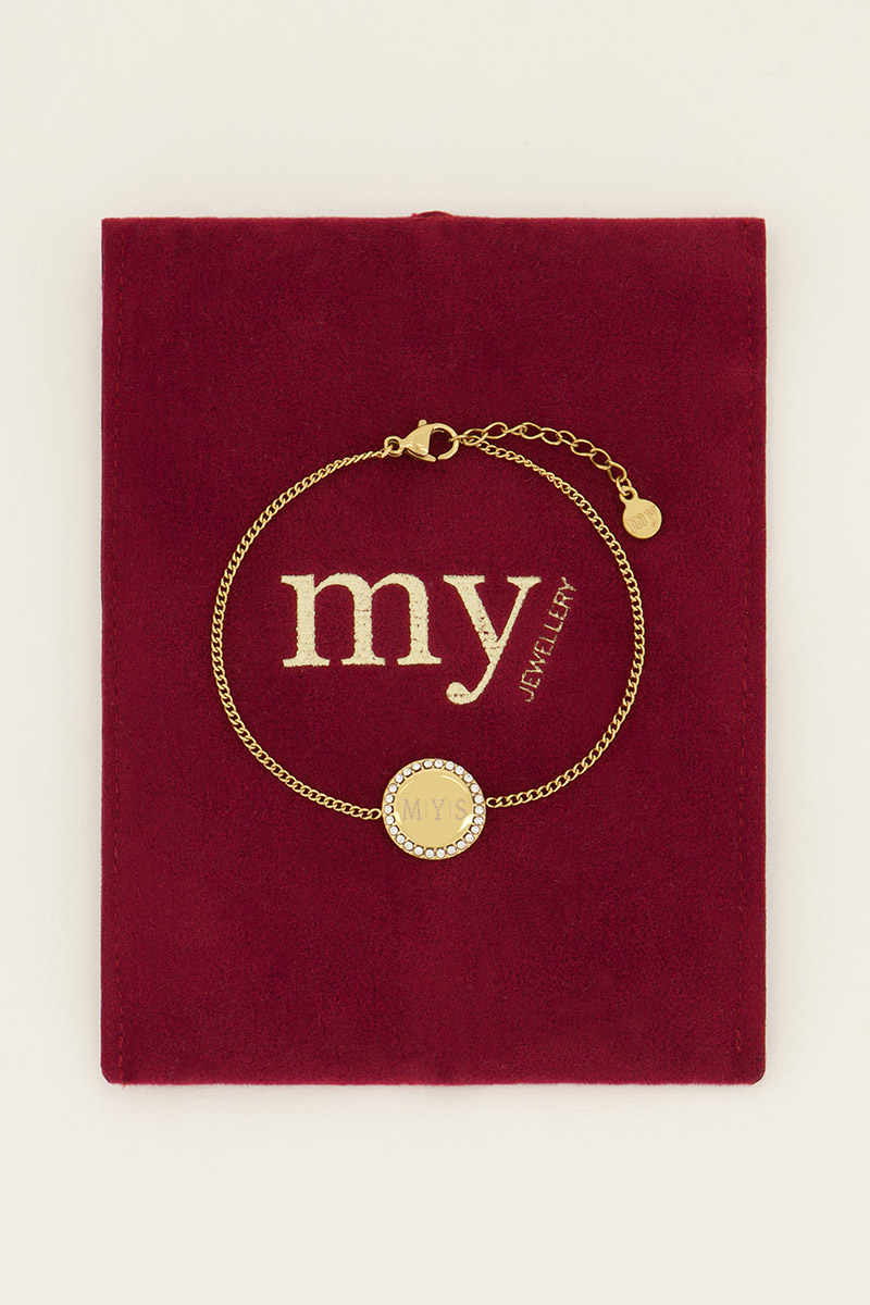 Atelier armband met ronde strass bedel | My Jewellery