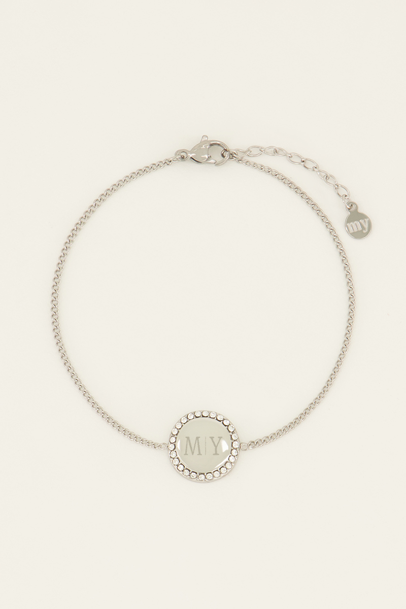 Atelier armband met ronde strass bedel