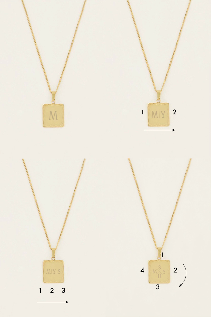 Atelier lange ketting met vierkante bedel | My Jewellery