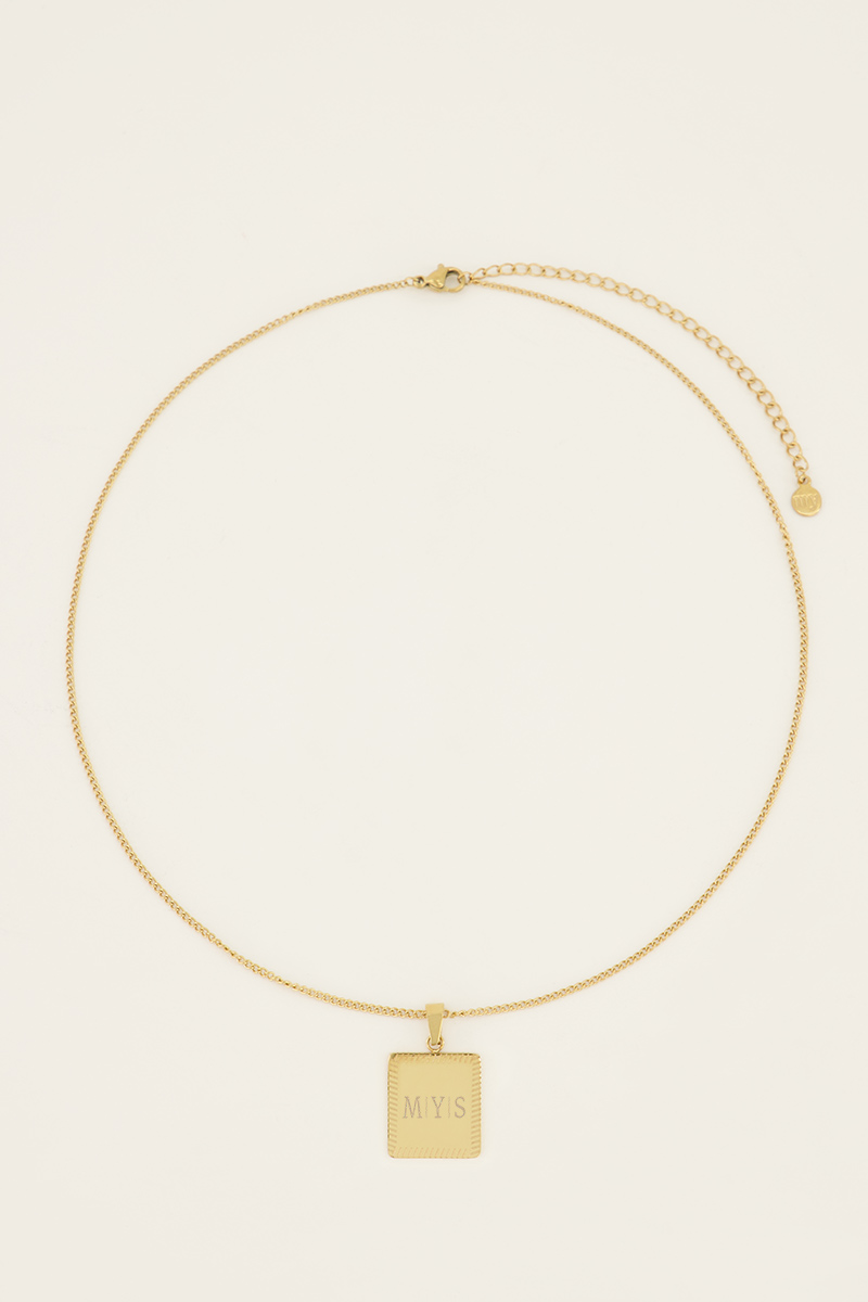 Atelier korte ketting met vierkante bedel | My Jewellery