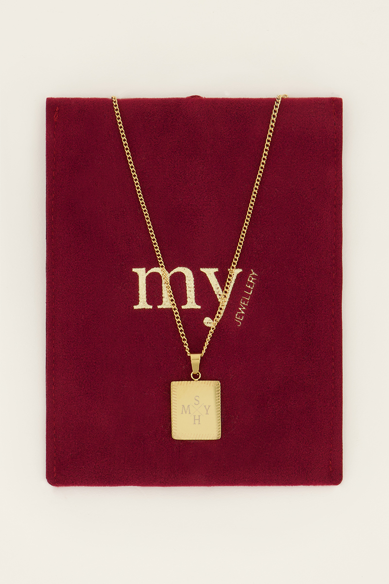 Atelier korte ketting met vierkante bedel | My Jewellery