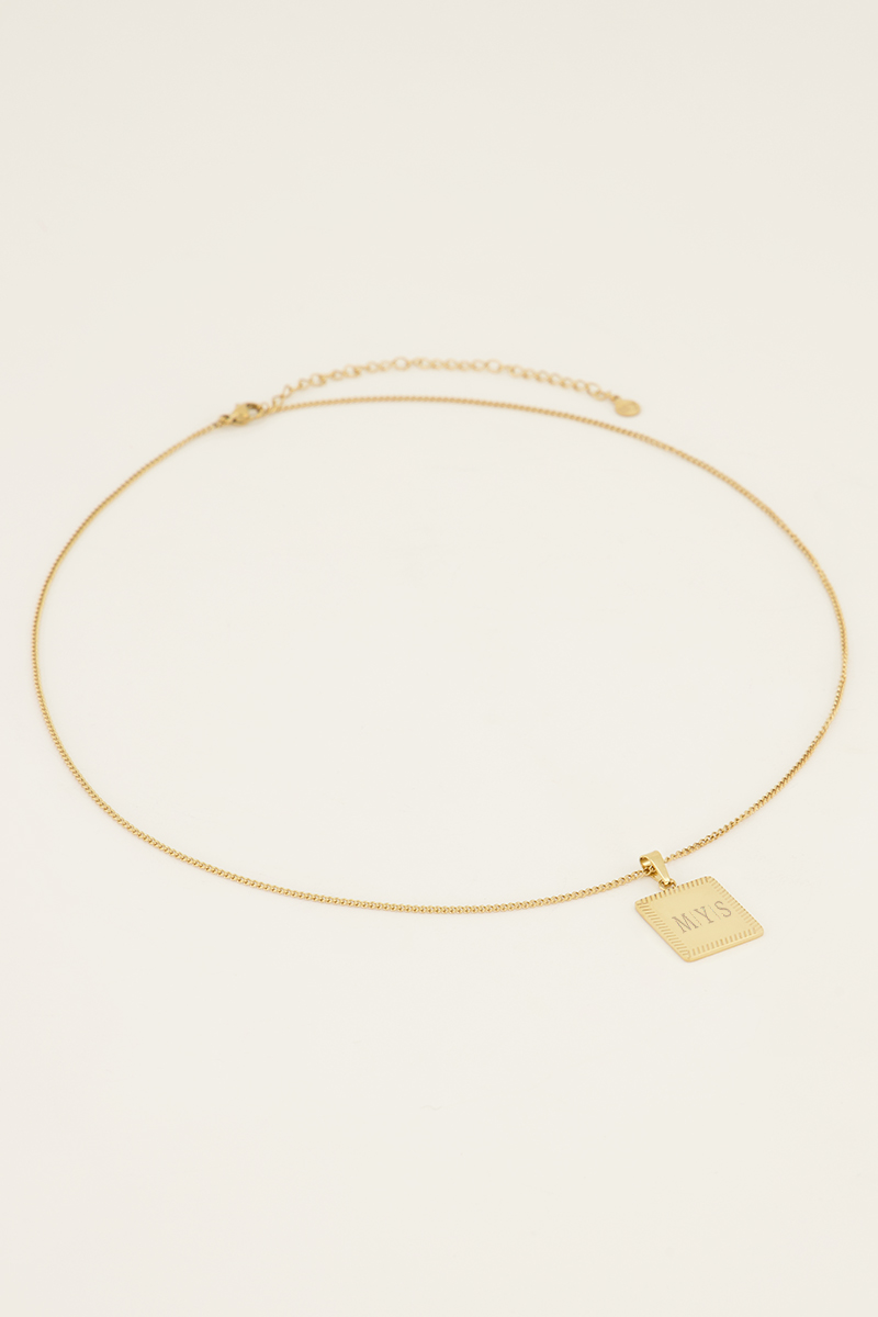 Atelier lange ketting met vierkante bedel | My Jewellery