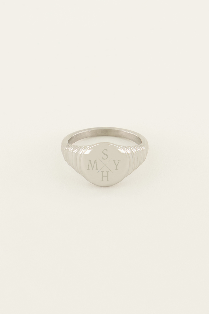 Bague chevalière à graver Atelier My Jewellery Argenté/Doré 19 femme