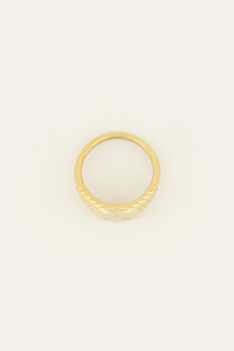 Atelier zegelring met ribbels | My Jewellery