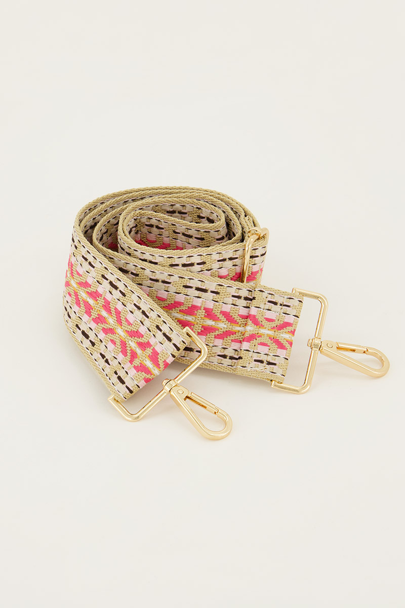 Aztec bag strap light pink | My Jewellery
