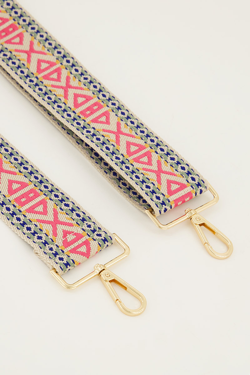 Aztec bag strap pink | My Jewellery