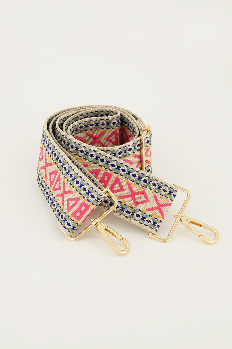 Aztec bag strap pink | My Jewellery