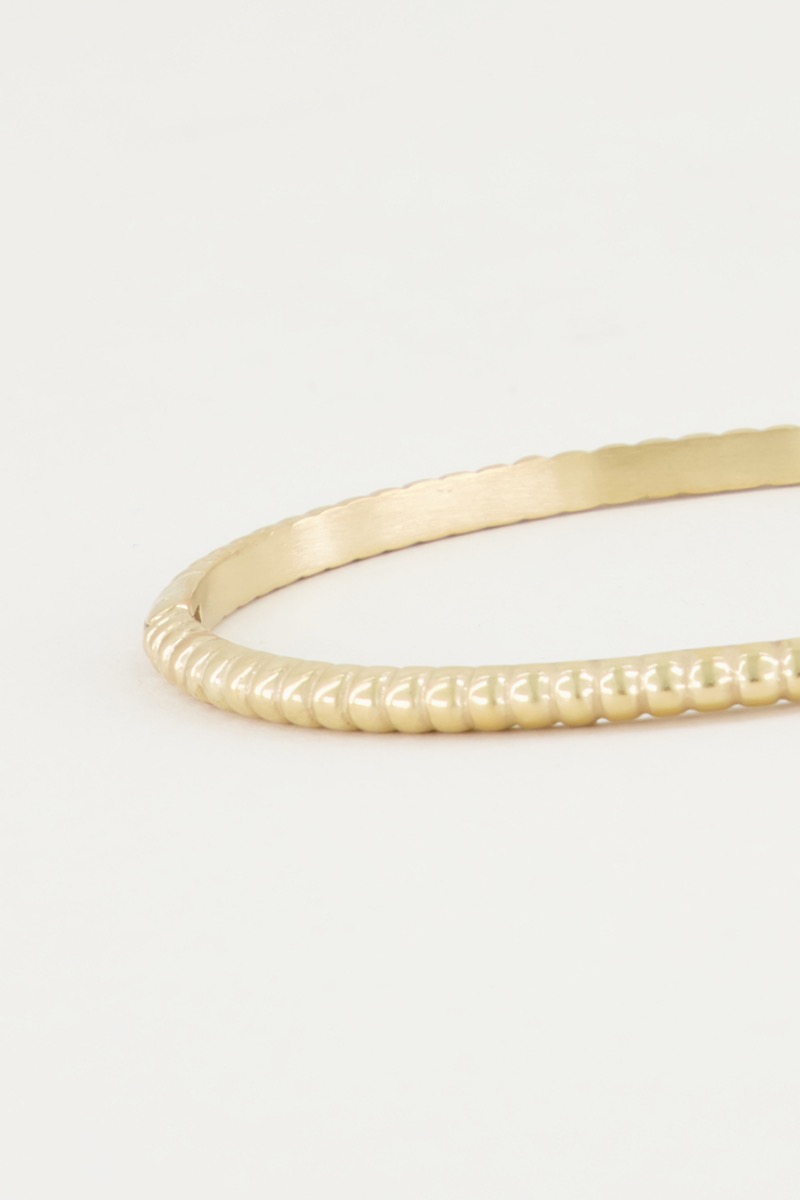 Bangle geribbeld smal, slavenarmband