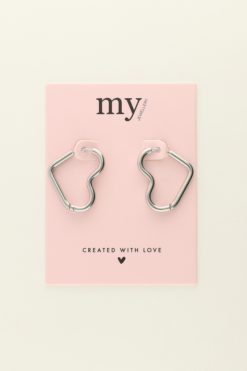 Basic earrings with open heart | My Jewellery