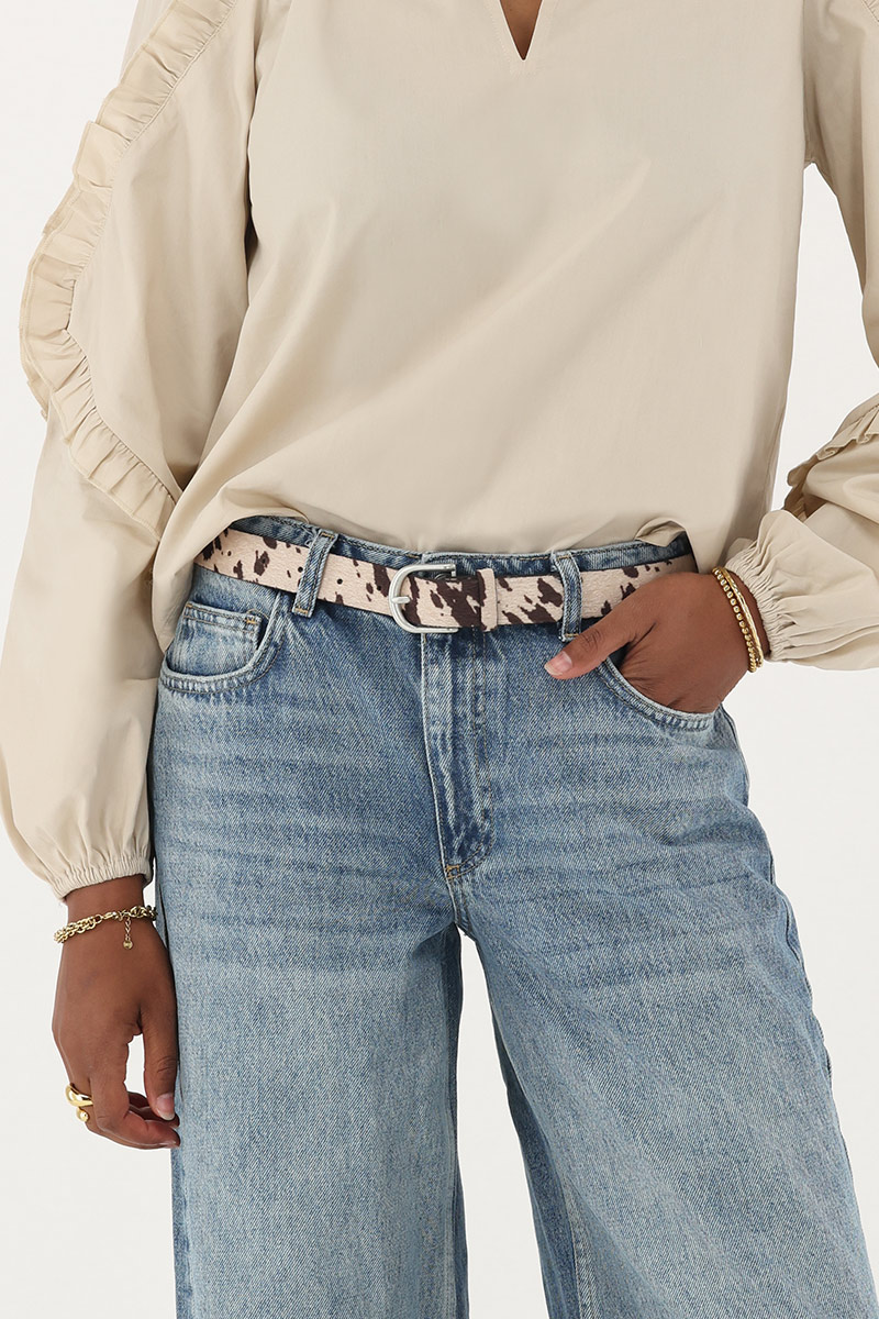 Beige belt with cow print | My Jewellery