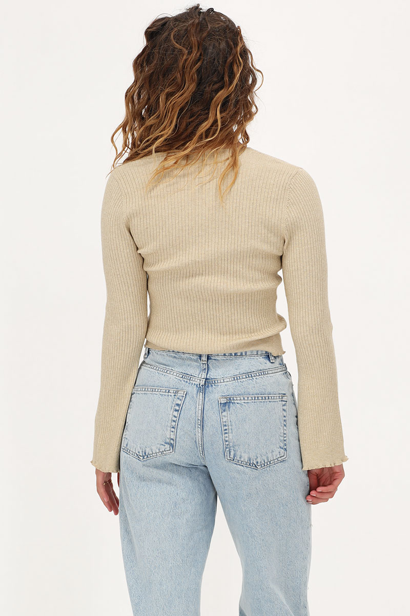 Beige cardigan with lurex & bows | My Jewellery