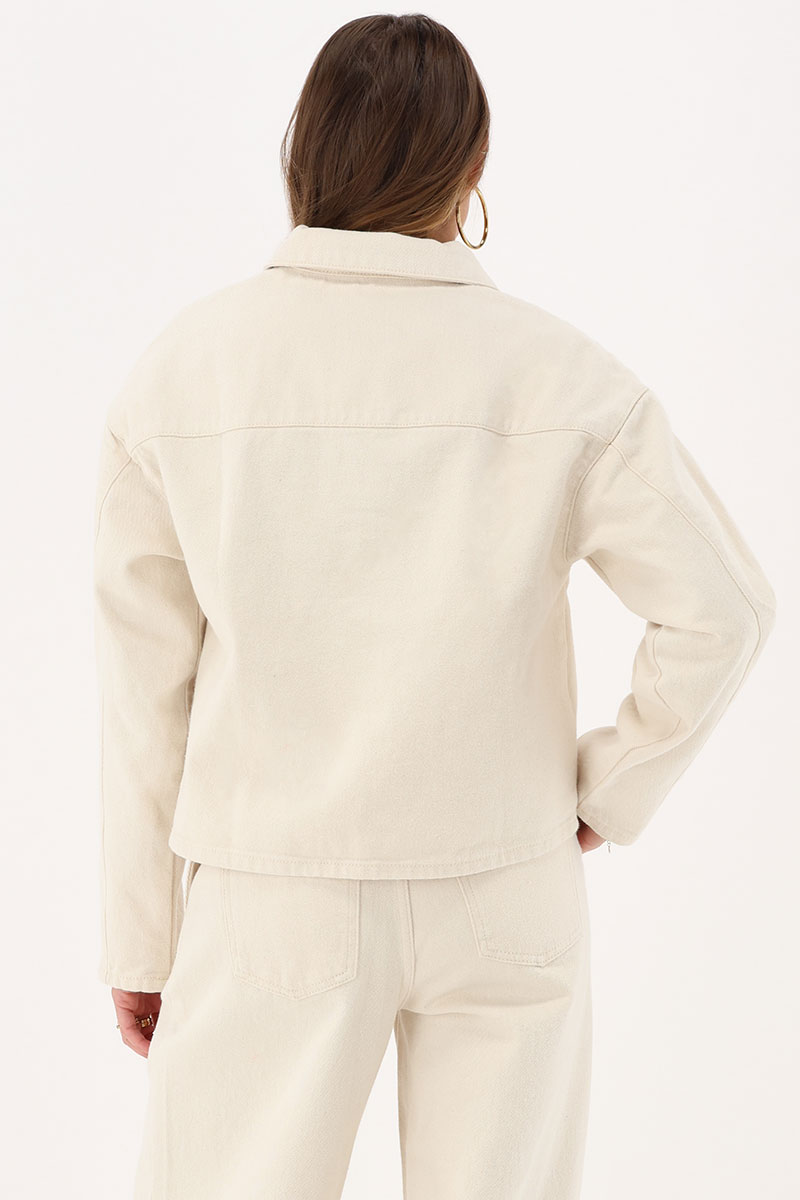 Beige denim jacket with bows | My Jewellery