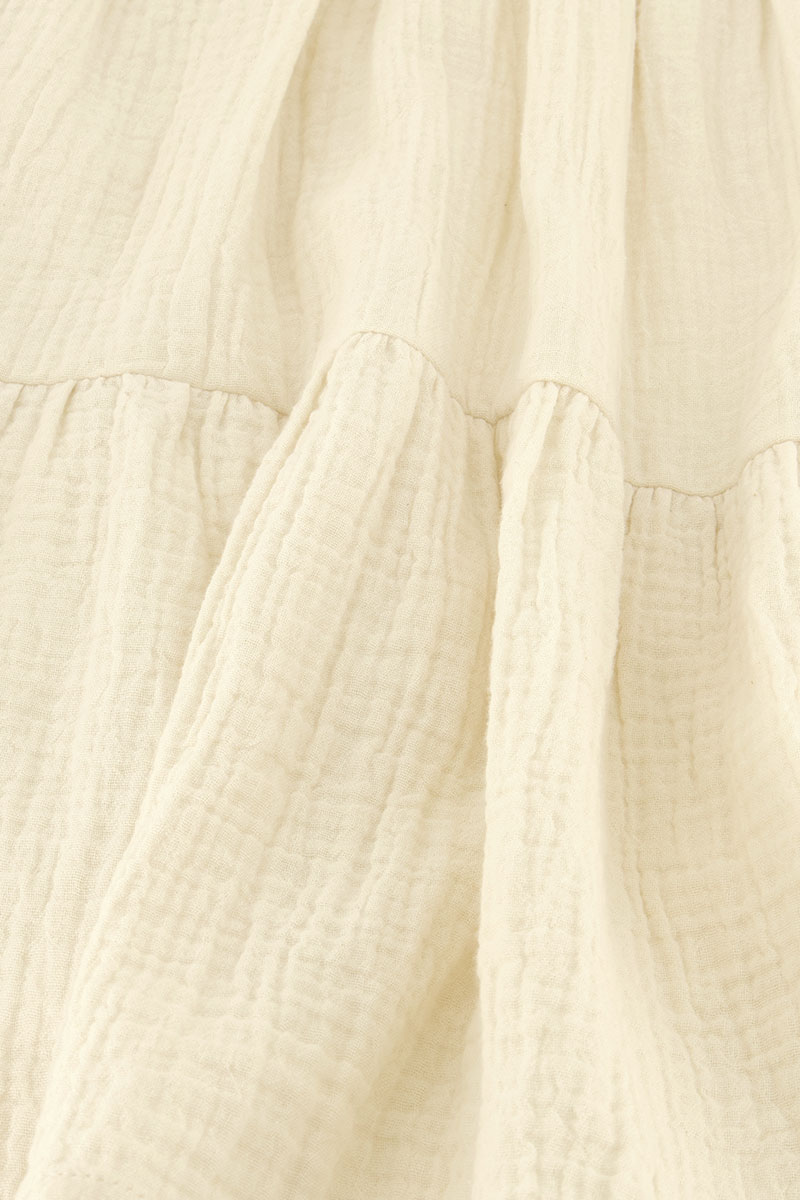 Beige dress with elastic sleeves | My Jewellery