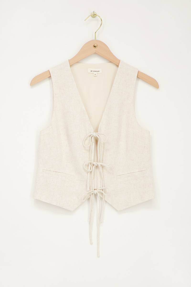 Gilet aspect lin et noeuds | - My jewellery - Modalova
