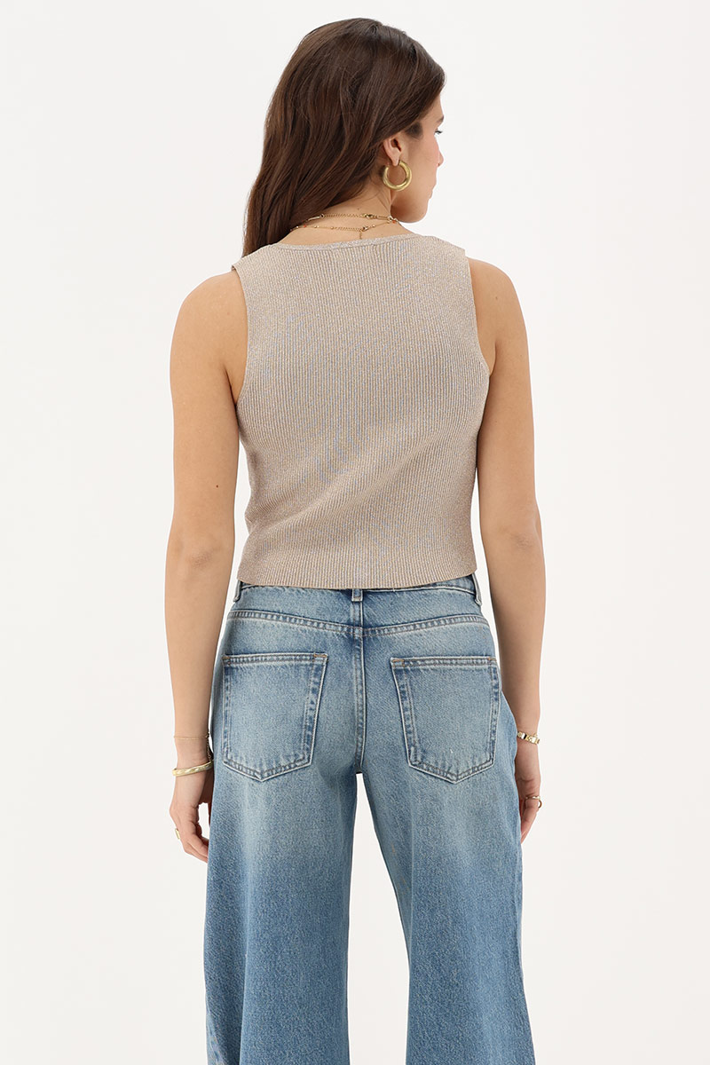 Beige gilet with buttons | My Jewellery