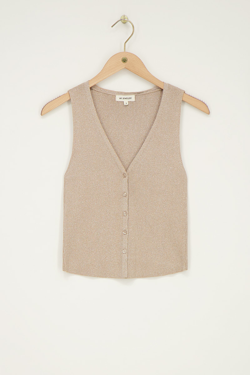 Beige gilet with buttons | My Jewellery