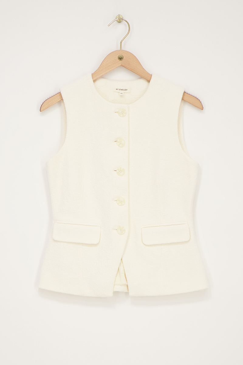Beige vest with pockets | My Jewellery