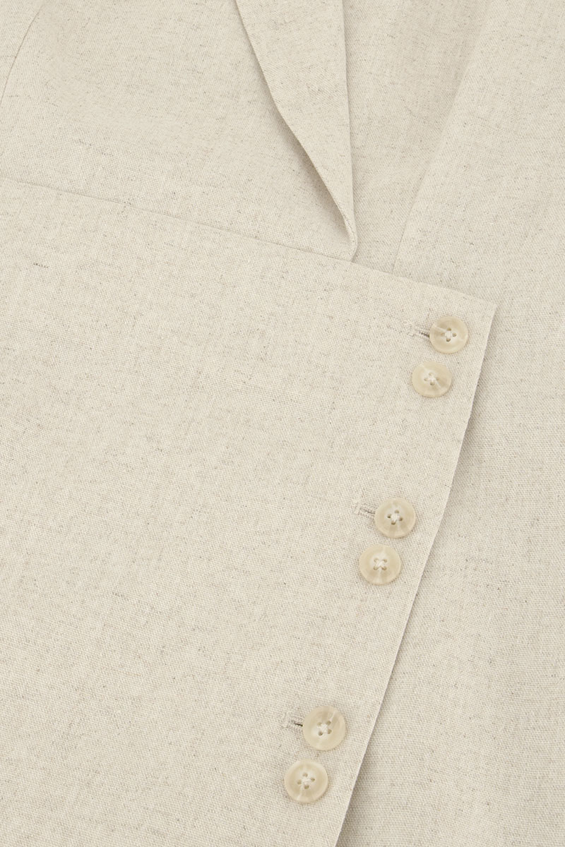 Beige linen look blazer dress | My Jewellery