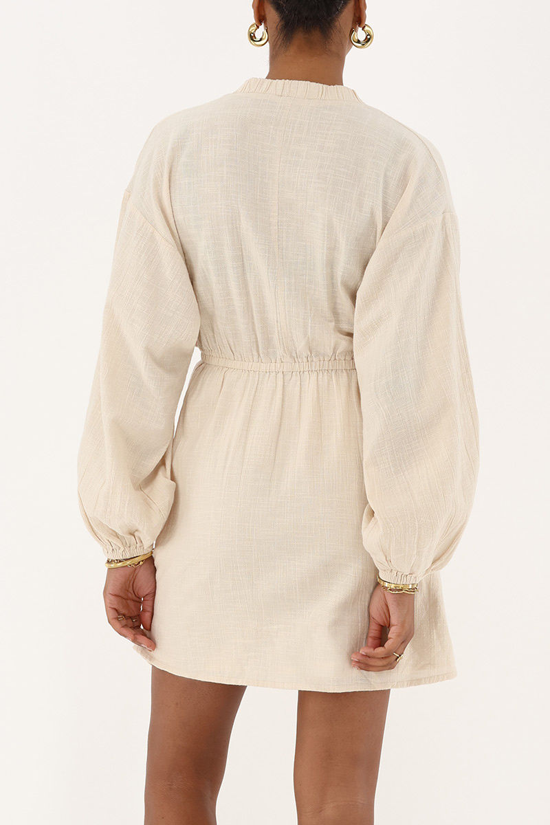 Beige linen look dress | My Jewellery