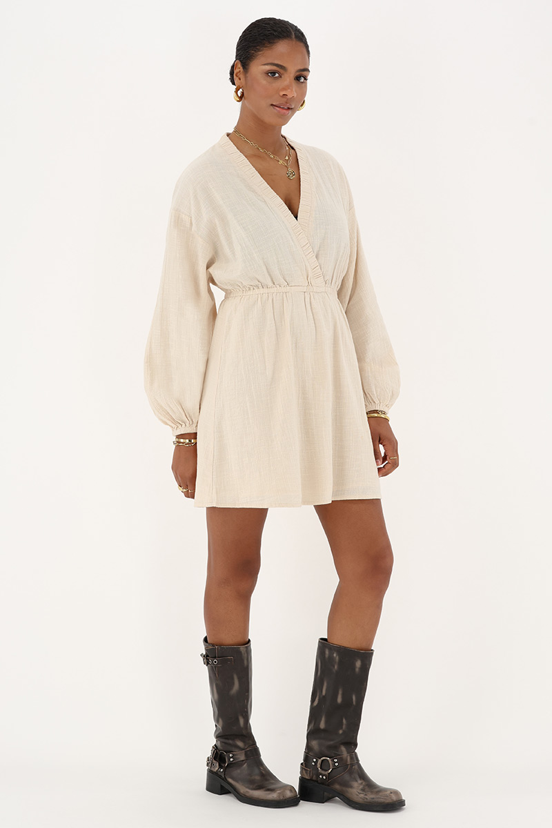 Beige linen look dress | My Jewellery