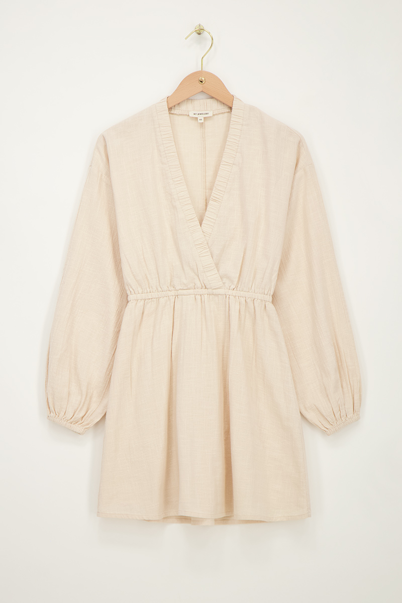 Beige linen look dress | My Jewellery