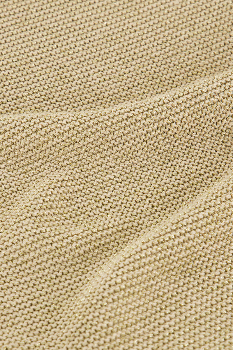 Beige lurex dress with slit | My Jewellery