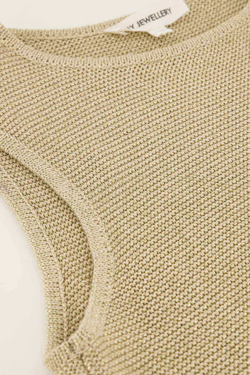 Beige lurex knit top | My Jewellery