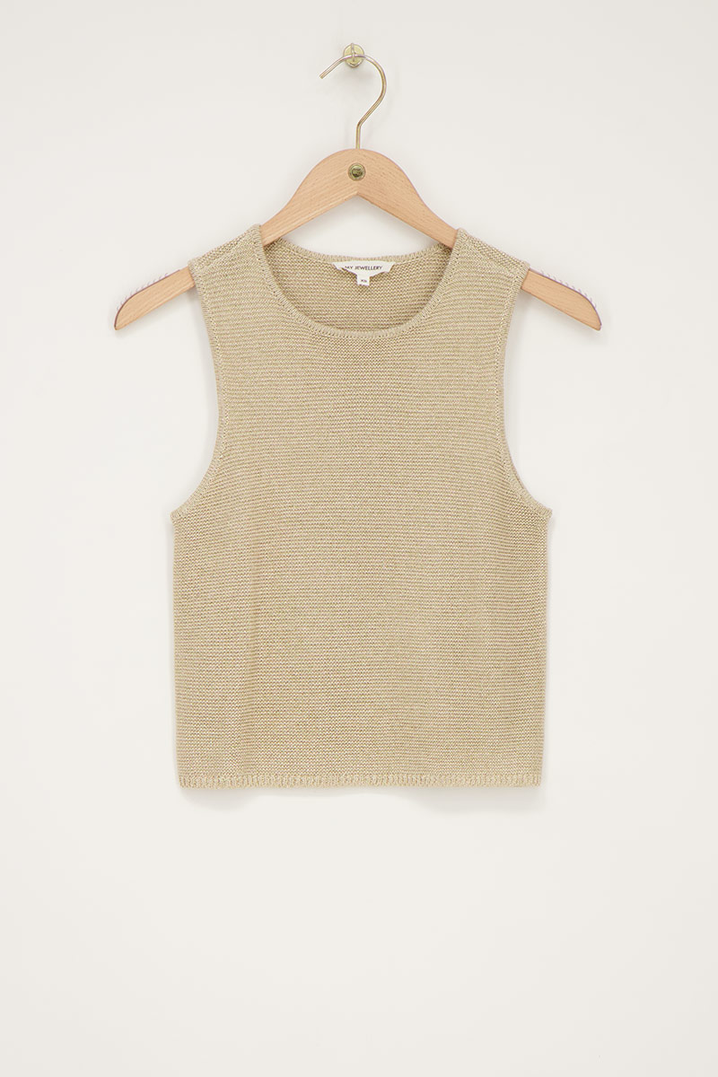 Beige lurex knit top | My Jewellery
