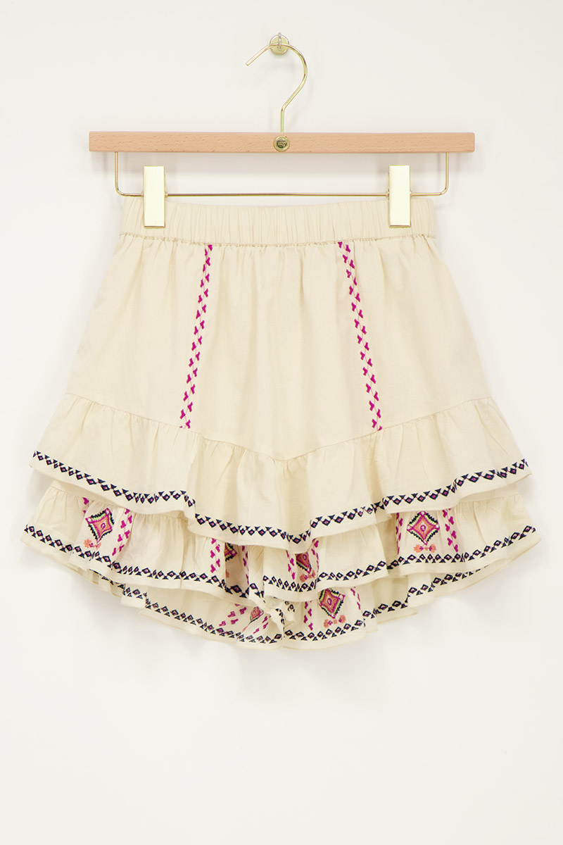 Beige skort with embroidery details | My Jewellery