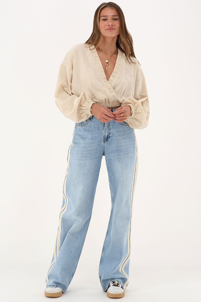 Beige top with linen look | My Jewellery