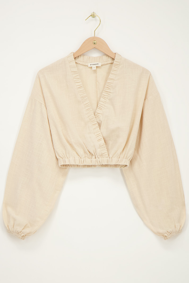 Beige top with linen look | My Jewellery