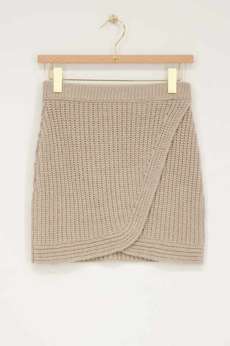Beige knit skirt with overlap | My Jewellery