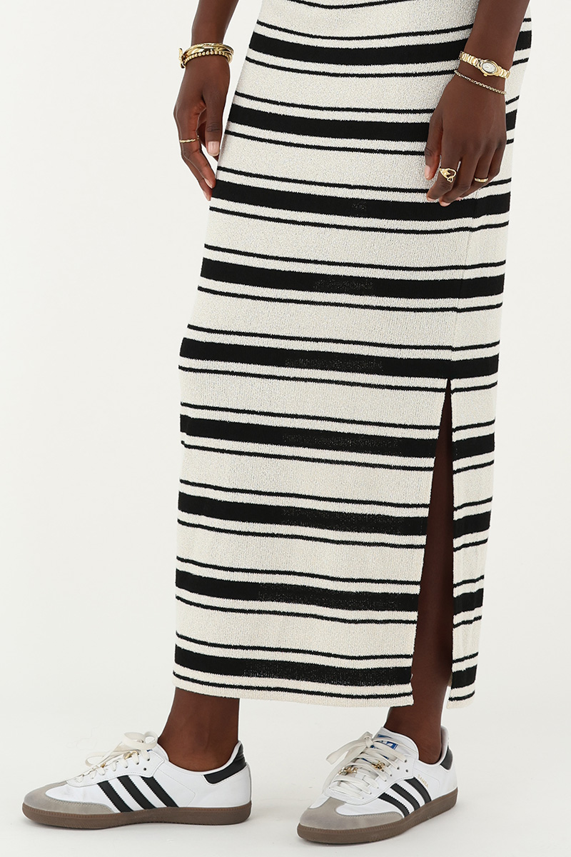 Beige striped midi dress | My Jewellery