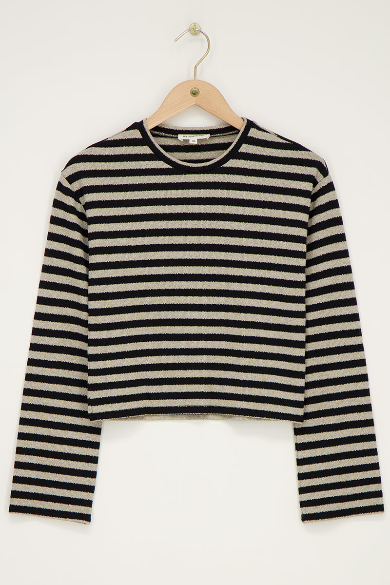 Black and white striped longsleeve | My Jewellery