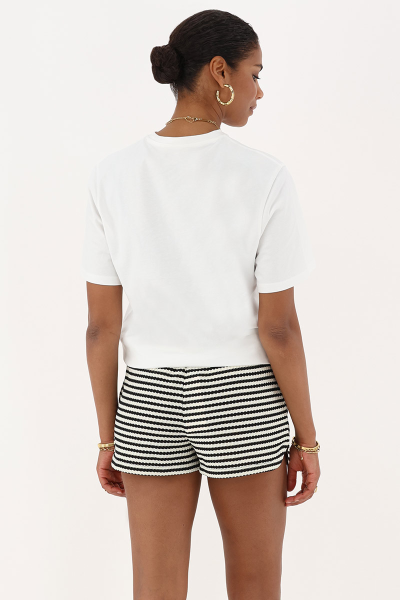 Black and white striped shorts | My Jewellery