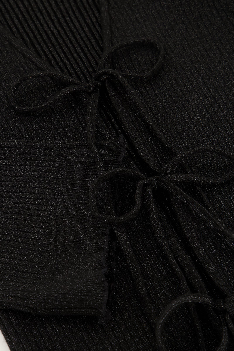 Black cardigan with lurex & bows | My Jewellery