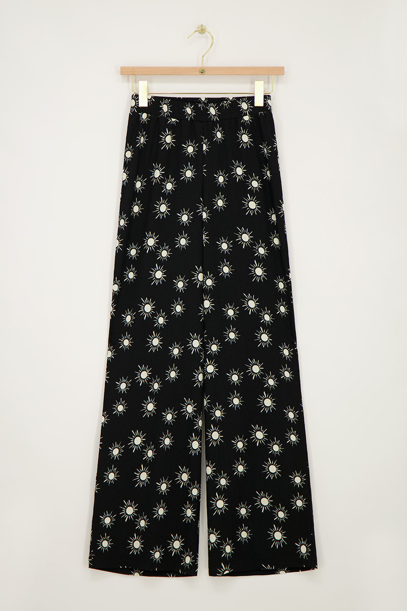 Pantalon crinkle avec imprimé soleil | - My jewellery - Modalova