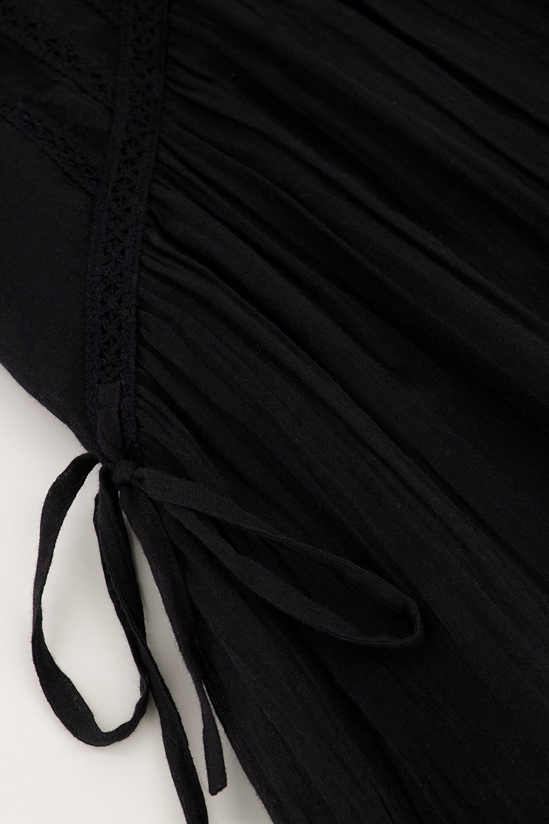 Black dress with tapes & ruffles | My Jewellery