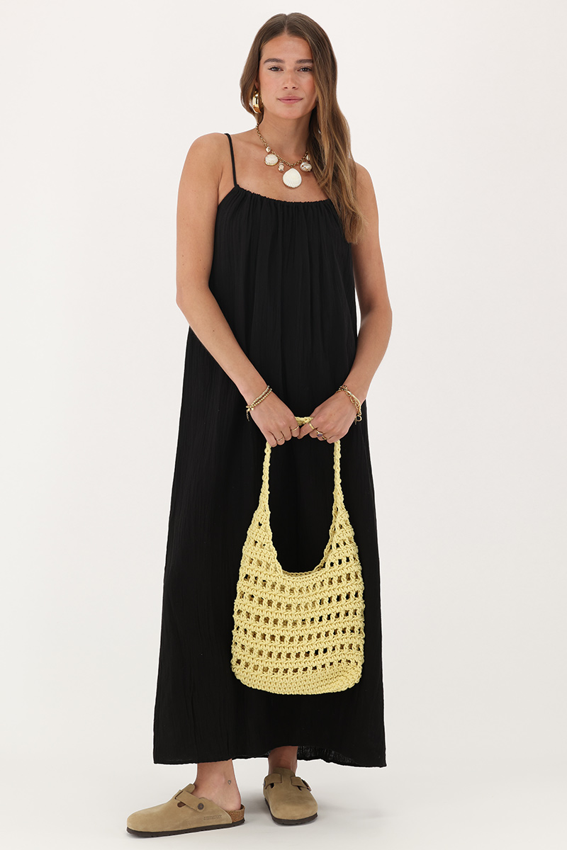 Black muslin maxi dress | My Jewellery
