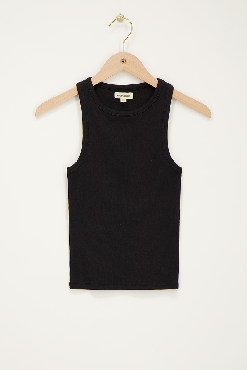 Black rib tank top | My Jewellery